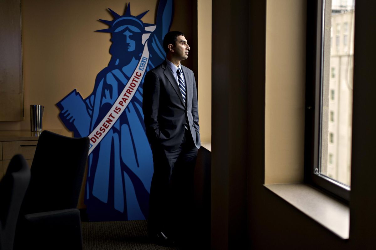 Faiz Shakir, national political director of the American Civil Liberties Union, is charged with adding grassroots energy to an organization that is oriented around lawsuits. Photographer: Andrew Harrer/Bloomberg
